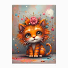 Flora the Fanciful Tiger: A Cute Tiger Girl Artwork For Kids Canvas Print