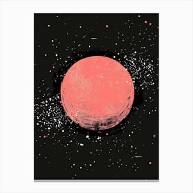 Pink Planet In Space Canvas Print