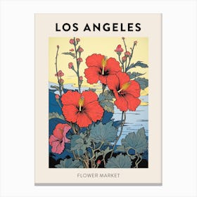 Los Angeles United States Botanical Flower Market Poster Canvas Print