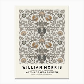 William Morris Beige Floral Poster 4 Canvas Print