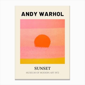 Sunset By Andy Warhol Canvas Print