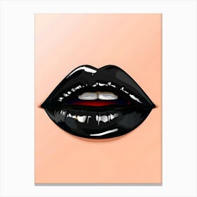 Black Lips Canvas Print