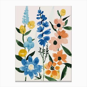 Painted Florals Delphinium 3 Canvas Print