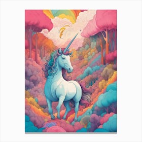 Unicorn In The Clouds Canvas Print