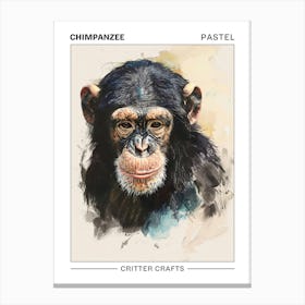 Chimpanzee Pastel Watercolour 1 Poster Canvas Print