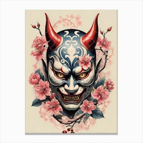 Floral Irezumi The Traditional Japanese Tattoo Hannya Mask (26) Canvas Print