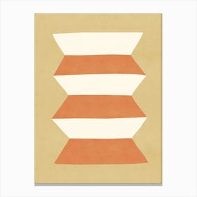 Geometric Greek Vase Pottery Minimalist - Warm Orange Beige Canvas Print