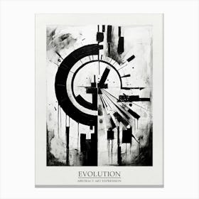 Evolution Abstract Black And White 2 Poster Canvas Print