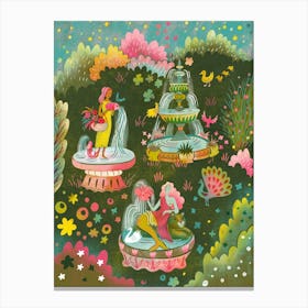 Magical Garden Fountains Canvas Print