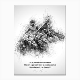 Marc Marquez Rider Sketch 2 Canvas Print