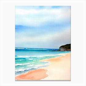 Flynns Beach, Australia Watercolour Canvas Print