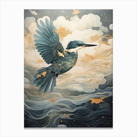 Kingfisher 1 Gold Detail Painting Canvas Print