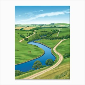 Landscape With River Canvas Print