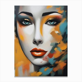 Woman With Orange Eyes Canvas Print