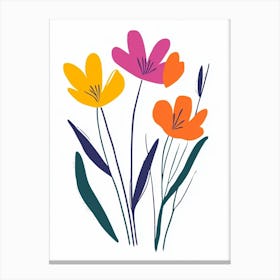 Flowers On A White Background 25 Canvas Print