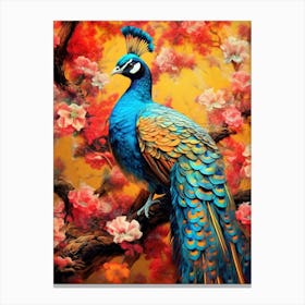 Peacock Painting bird animal Canvas Print