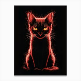 Cat In Flames Canvas Print