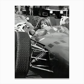 Francoise Hardy At The Wheel Of A Formula I Ferrari In The Film Grand Prix Canvas Print