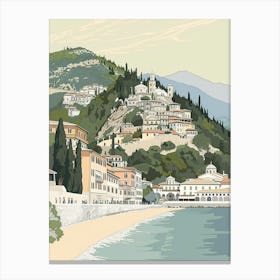 Mount Athos Greece Color Line Drawing (7) Canvas Print