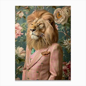 Lion In A Suit 4 Canvas Print