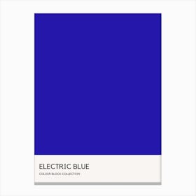 Electric Blue Colour Block Poster Canvas Print