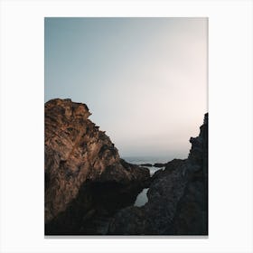 Portugal Sundown Ocean Rocks Canvas Print