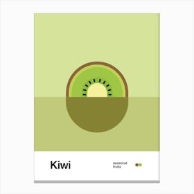 Minimalist Kiwi Poster - Seasonal Fruits Art Print Canvas Print