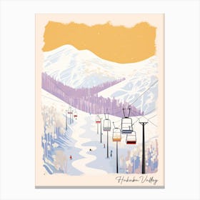 Poster Of Hakuba Valley   Nagano, Japan, Ski Resort Pastel Colours Illustration 1 Canvas Print