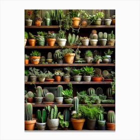 Cactus Shelf plant lover 1 Canvas Print