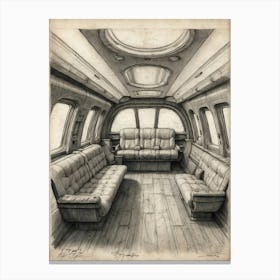 Drawing Of A Plane Canvas Print