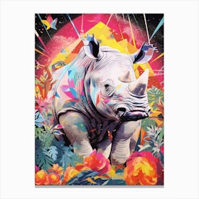 Rhino Geometric Collage 3 Canvas Print