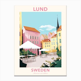 Lund, Sweden, Flat Pastels Tones Illustration 2 Poster Canvas Print