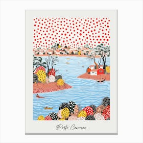 Poster Of Porto Cesareo, Italy, Illustration In The Style Of Pop Art 2 Canvas Print