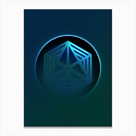 Geometric Neon Glyph on Jewel Tone Triangle Pattern 404 Canvas Print