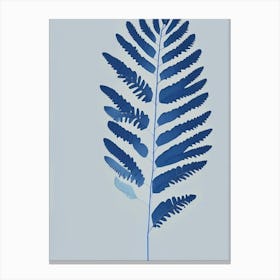 Crisped Blue Fern Simplicity Canvas Print