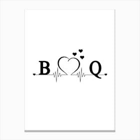 Personalized Couple Name Initial B And Q Monogram Canvas Print
