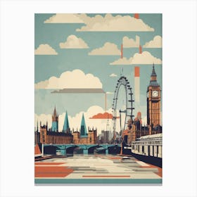 Retro London Skyline Canvas Print