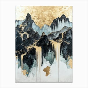 Zagros Golden Peaks - Textured Sublime Canvas Print