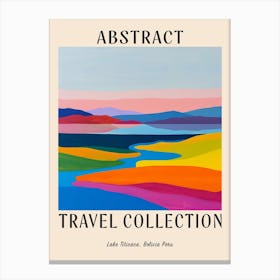 Abstract Travel Collection Poster Lake Titicaca Bolivia Peru 4 Canvas Print