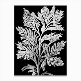 Hemlock Needle Leaf Linocut 1 Canvas Print
