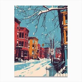 St George New York Colourful Silkscreen Illustration 4 Canvas Print