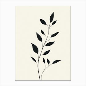 Black And White Leaf 2 Canvas Print