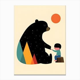 Bear And Child Canvas Print