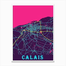 Calais Map Poster 1 Canvas Print