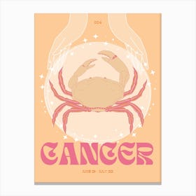 Orange Zodiac Cancer Canvas Print
