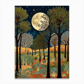 William Morris Night In The Forest 7 Canvas Print