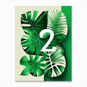 24, Number, Education Jungle Leaf Ii Canvas Print