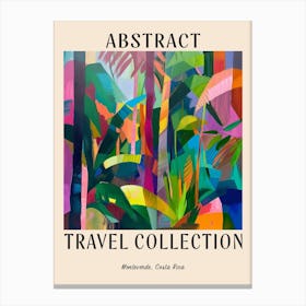 Abstract Travel Collection Poster Monteverde Costa Rica 4 Canvas Print
