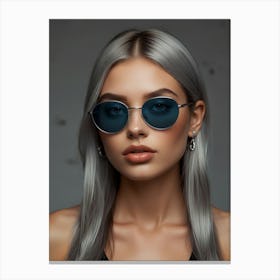 Blue Sunglasses Canvas Print