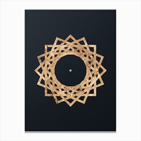 Abstract Geometric Gold Glyph on Dark Teal n.0339 Canvas Print